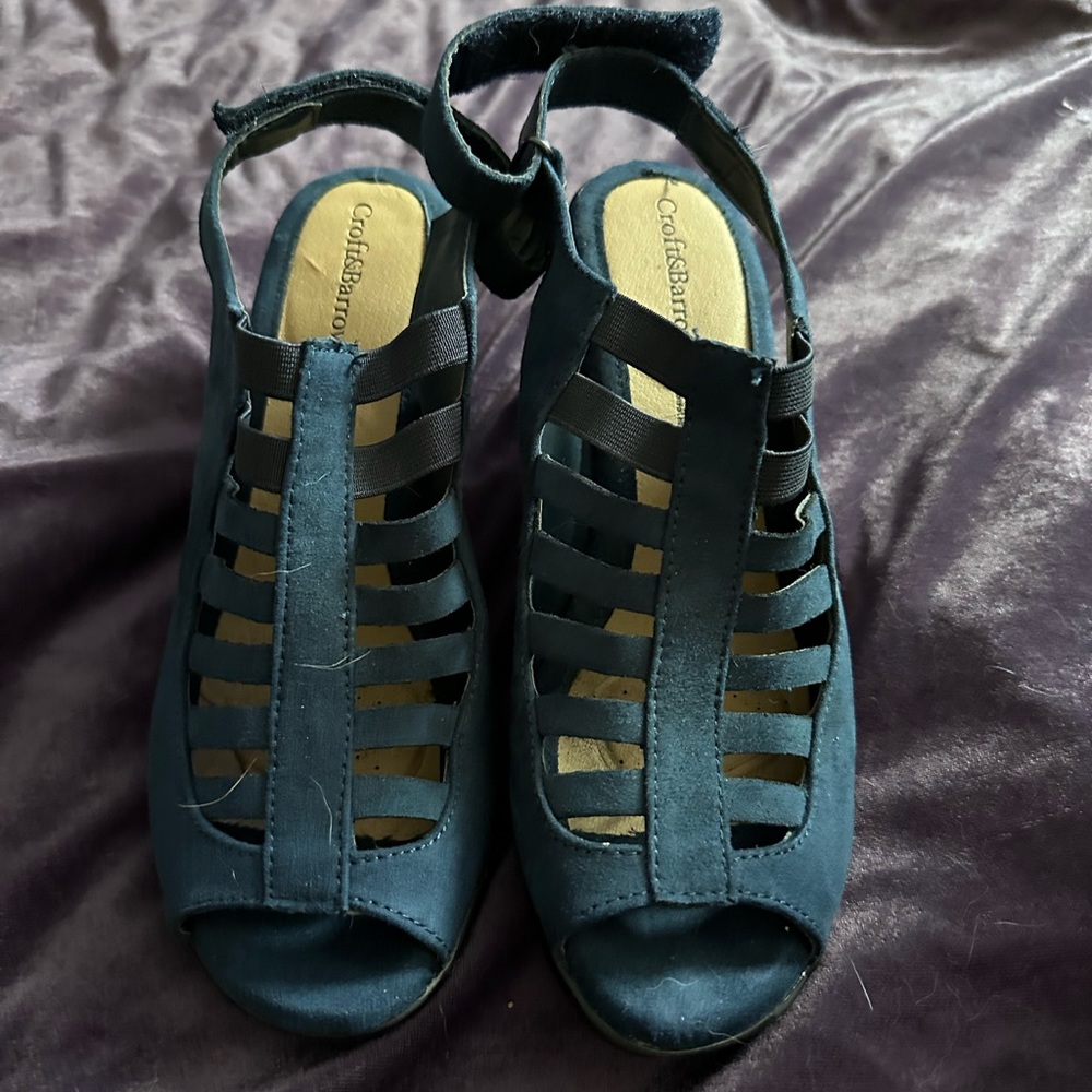 Blue strappy heel sandals Croft and borrow 9